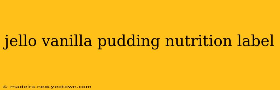jello vanilla pudding nutrition label