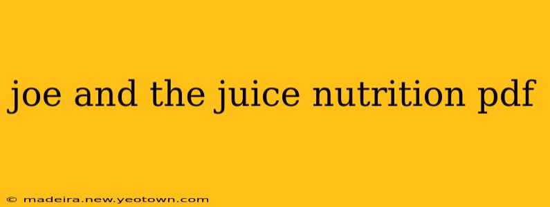 joe and the juice nutrition pdf