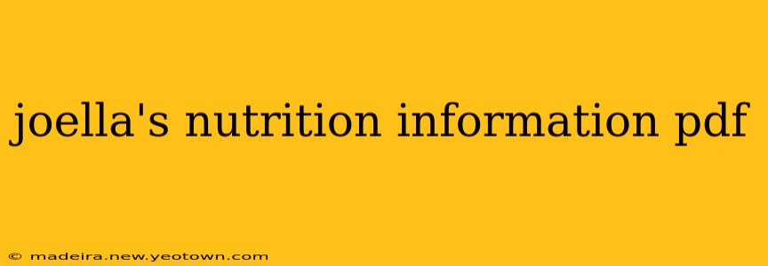 joella's nutrition information pdf