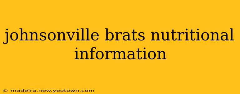 johnsonville brats nutritional information