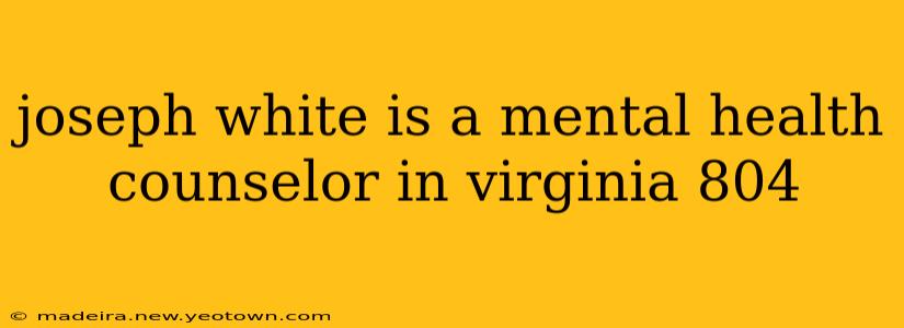 joseph white is a mental health counselor in virginia 804