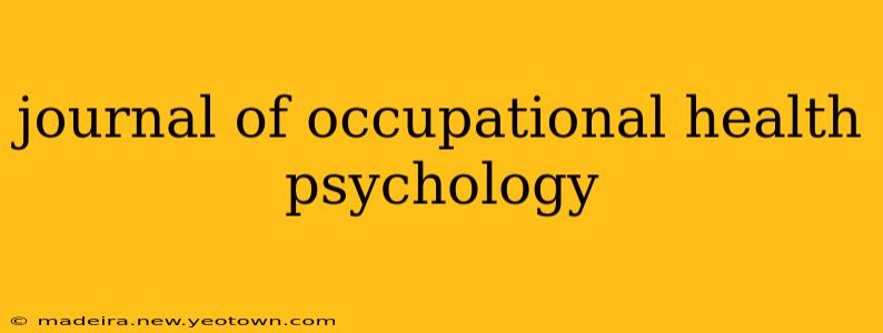 journal of occupational health psychology