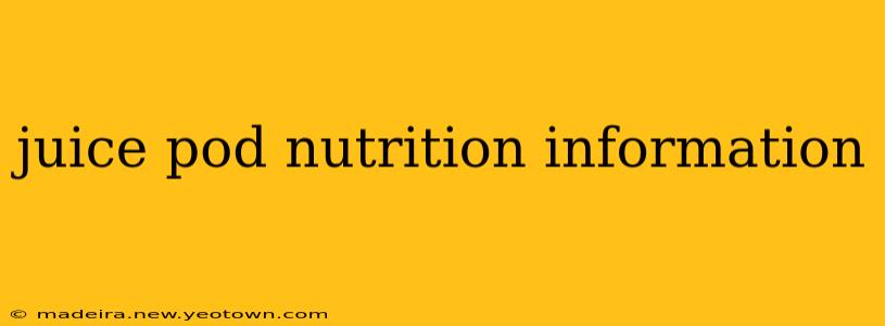 juice pod nutrition information