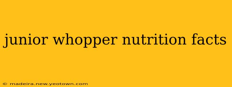 junior whopper nutrition facts