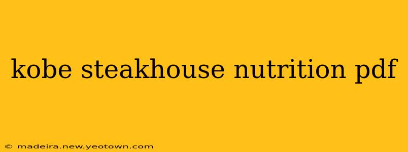 kobe steakhouse nutrition pdf