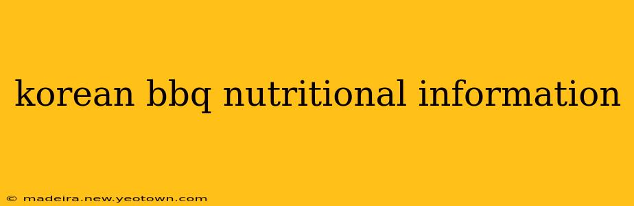 korean bbq nutritional information