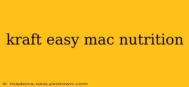 kraft easy mac nutrition