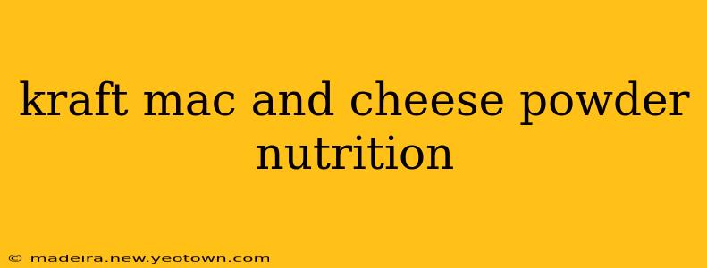 kraft mac and cheese powder nutrition