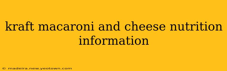 kraft macaroni and cheese nutrition information