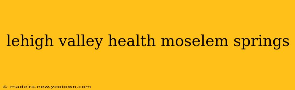 lehigh valley health moselem springs