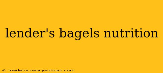 lender's bagels nutrition