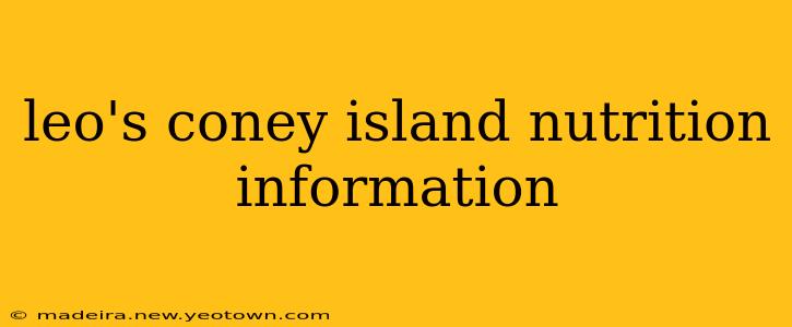 leo's coney island nutrition information