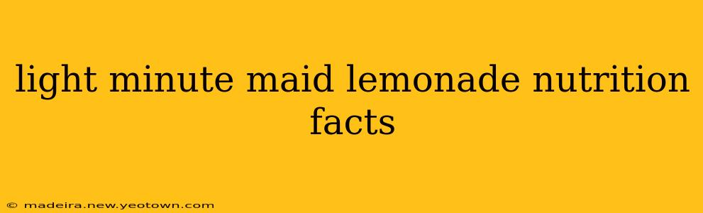 light minute maid lemonade nutrition facts