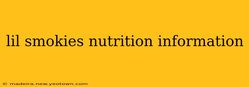 lil smokies nutrition information