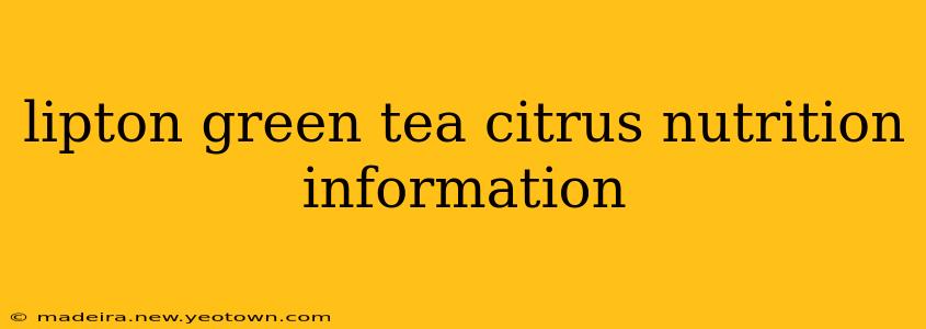 lipton green tea citrus nutrition information