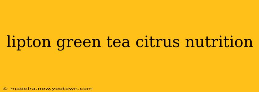 lipton green tea citrus nutrition
