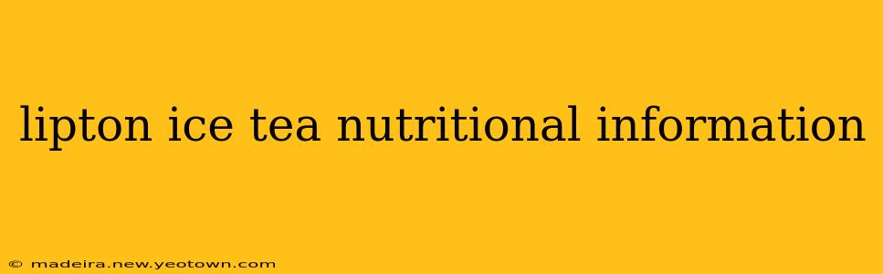 lipton ice tea nutritional information