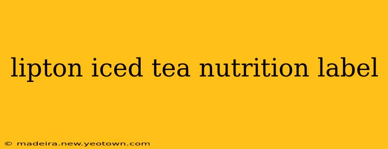 lipton iced tea nutrition label