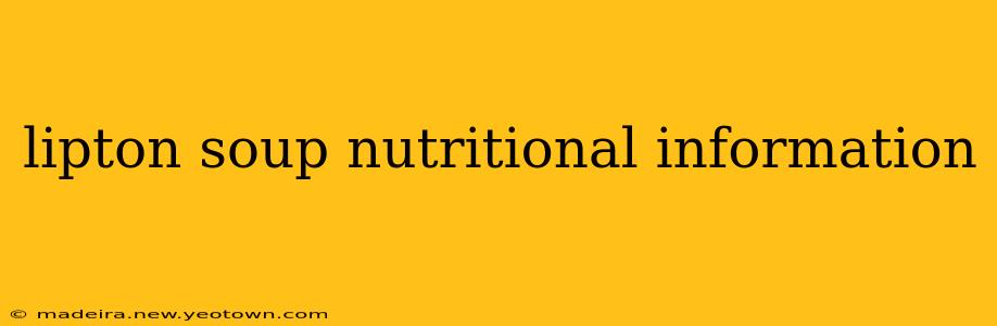 lipton soup nutritional information