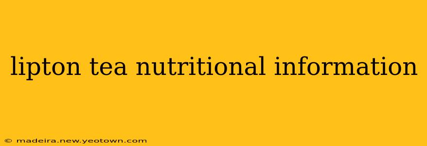 lipton tea nutritional information