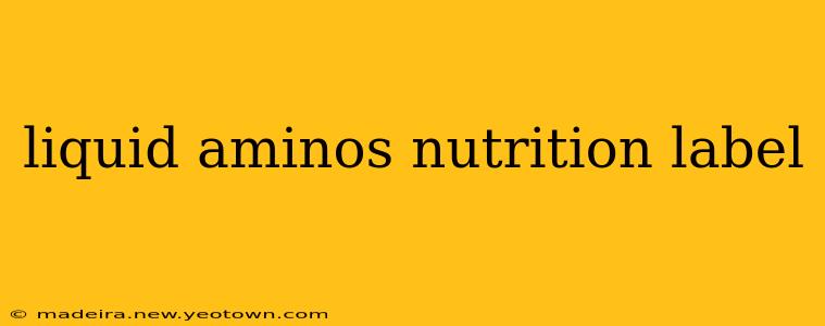 liquid aminos nutrition label