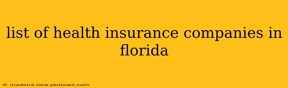 list of health insurance companies in florida