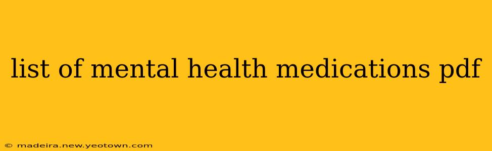list of mental health medications pdf