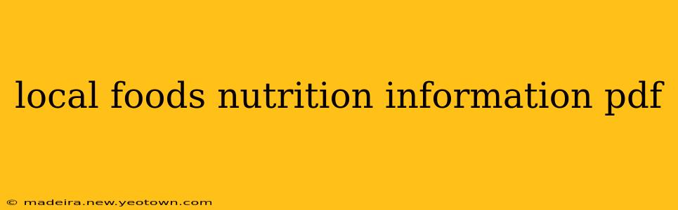local foods nutrition information pdf