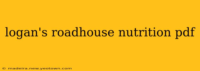 logan's roadhouse nutrition pdf