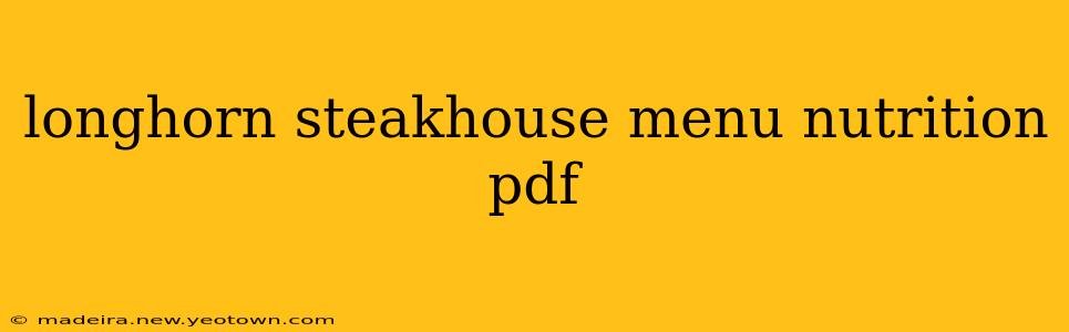 longhorn steakhouse menu nutrition pdf