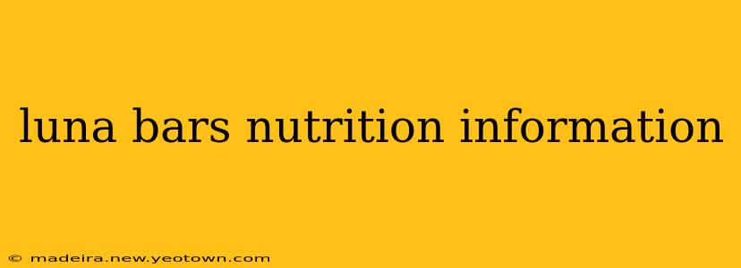luna bars nutrition information