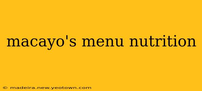 macayo's menu nutrition