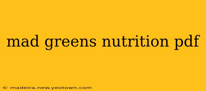 mad greens nutrition pdf