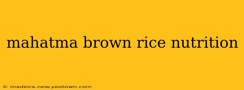 mahatma brown rice nutrition
