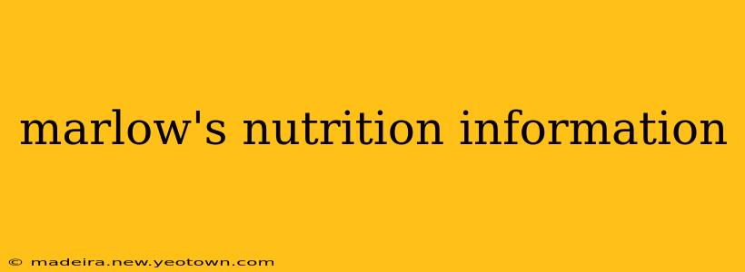 marlow's nutrition information
