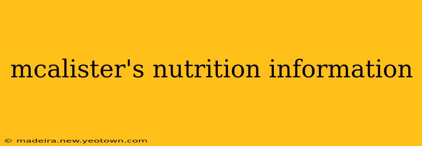 mcalister's nutrition information