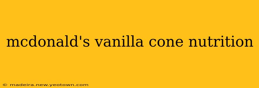 mcdonald's vanilla cone nutrition