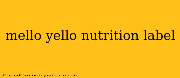 mello yello nutrition label