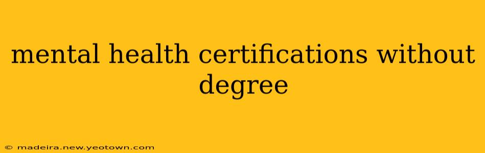 mental health certifications without degree