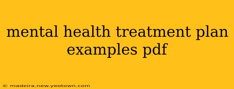 mental health treatment plan examples pdf