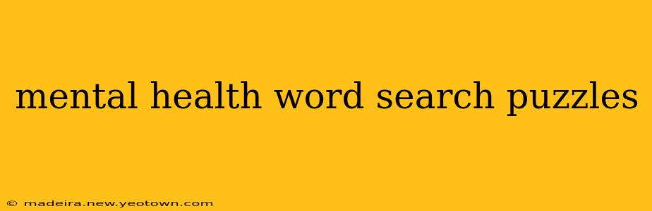 mental health word search puzzles