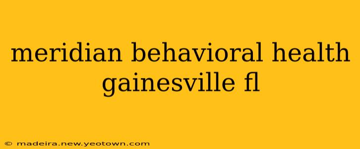 meridian behavioral health gainesville fl