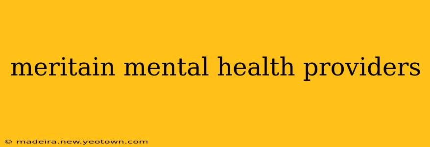 meritain mental health providers