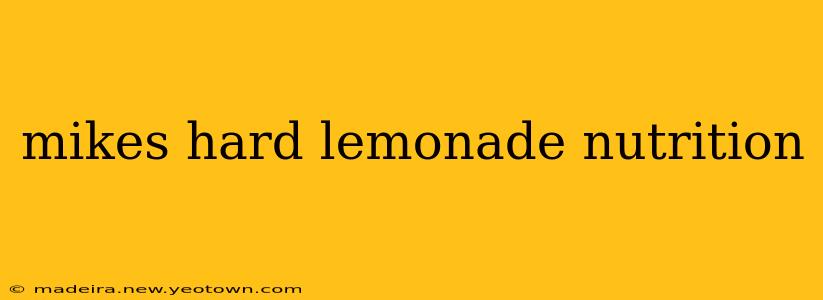 mikes hard lemonade nutrition