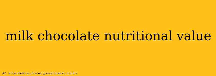 milk chocolate nutritional value