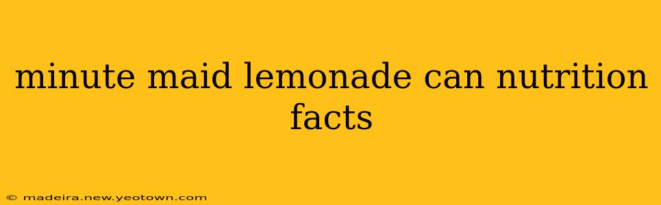 minute maid lemonade can nutrition facts