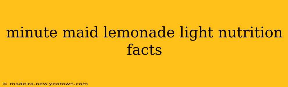 minute maid lemonade light nutrition facts