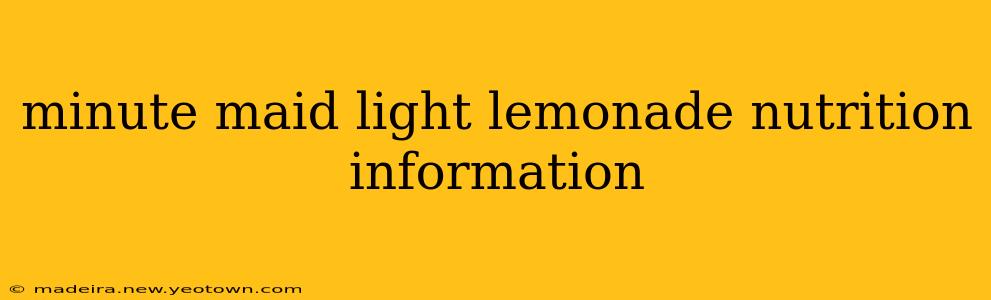 minute maid light lemonade nutrition information