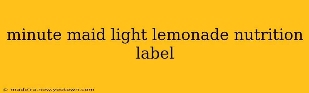 minute maid light lemonade nutrition label