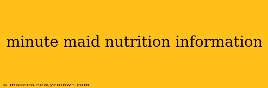 minute maid nutrition information